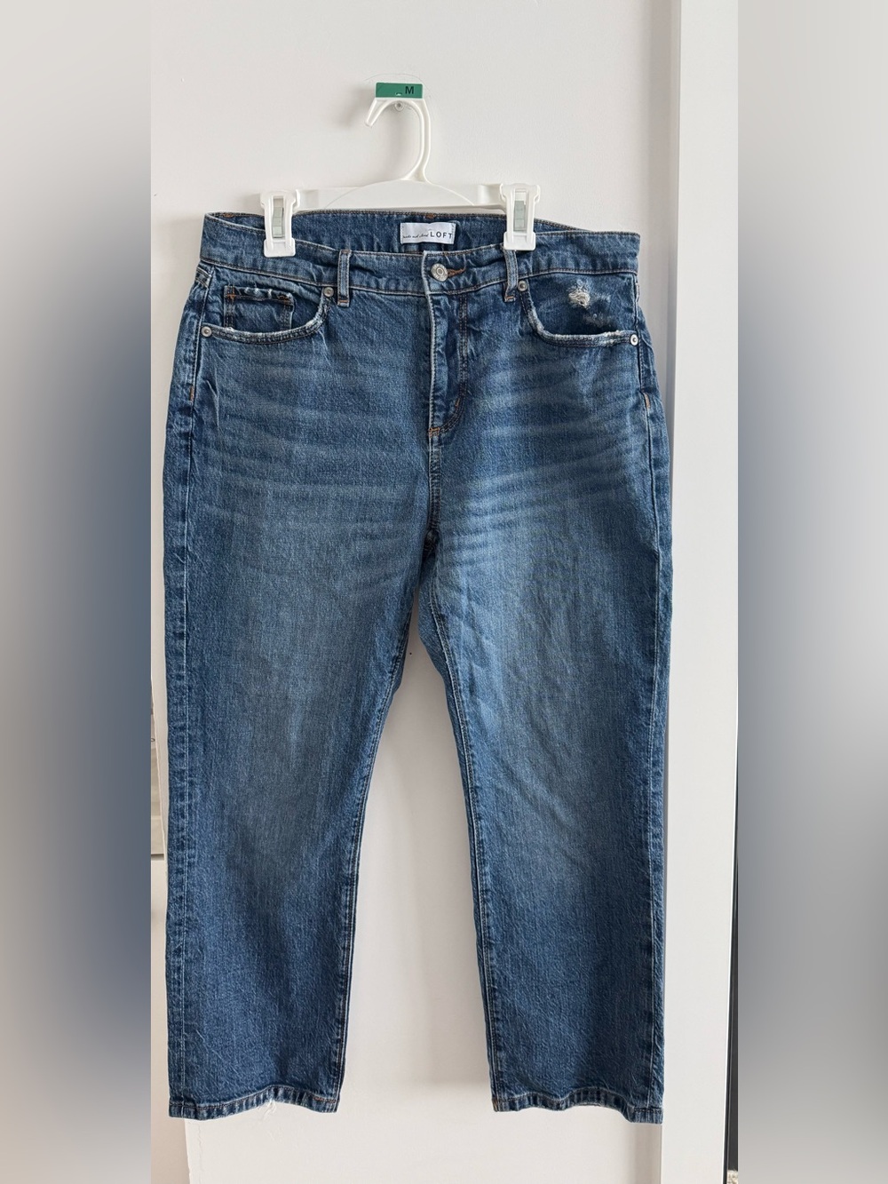 LOFT Blue Denim Jeans with Contrast Stitching
